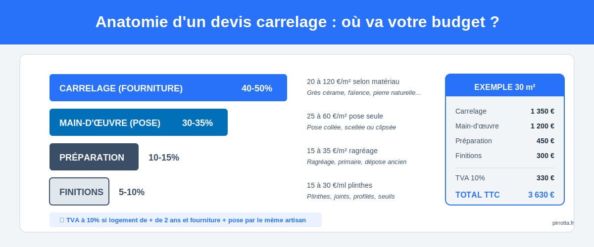Infographie anatomie devis carrelage