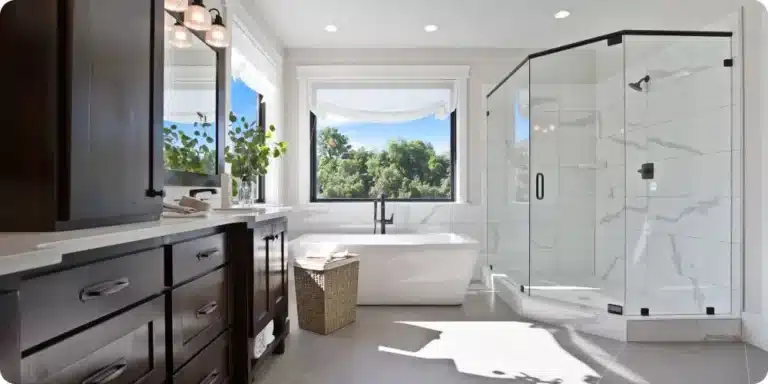 Douche moderne avec robinet encastrable