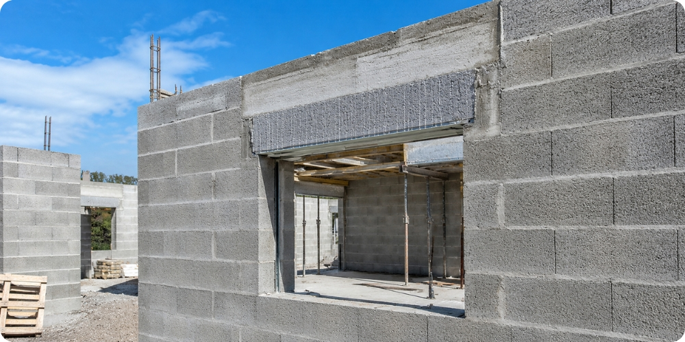 Pose coffre tunnel volet roulant intégré en gros œuvre maison individuelle