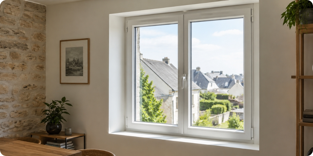 Fenêtre PVC double vitrage isolant posée en rénovation, coefficient thermique fenêtre