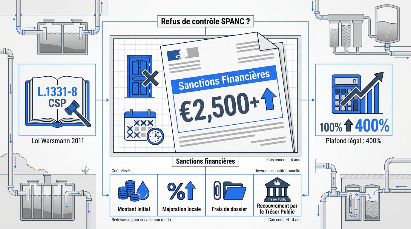 Tableau récapitulatif des sanctions financières pour refus de contrôle SPANC
