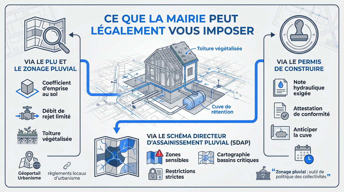 Contraintes légales et urbanistiques pour la gestion des eaux pluviales en mairie