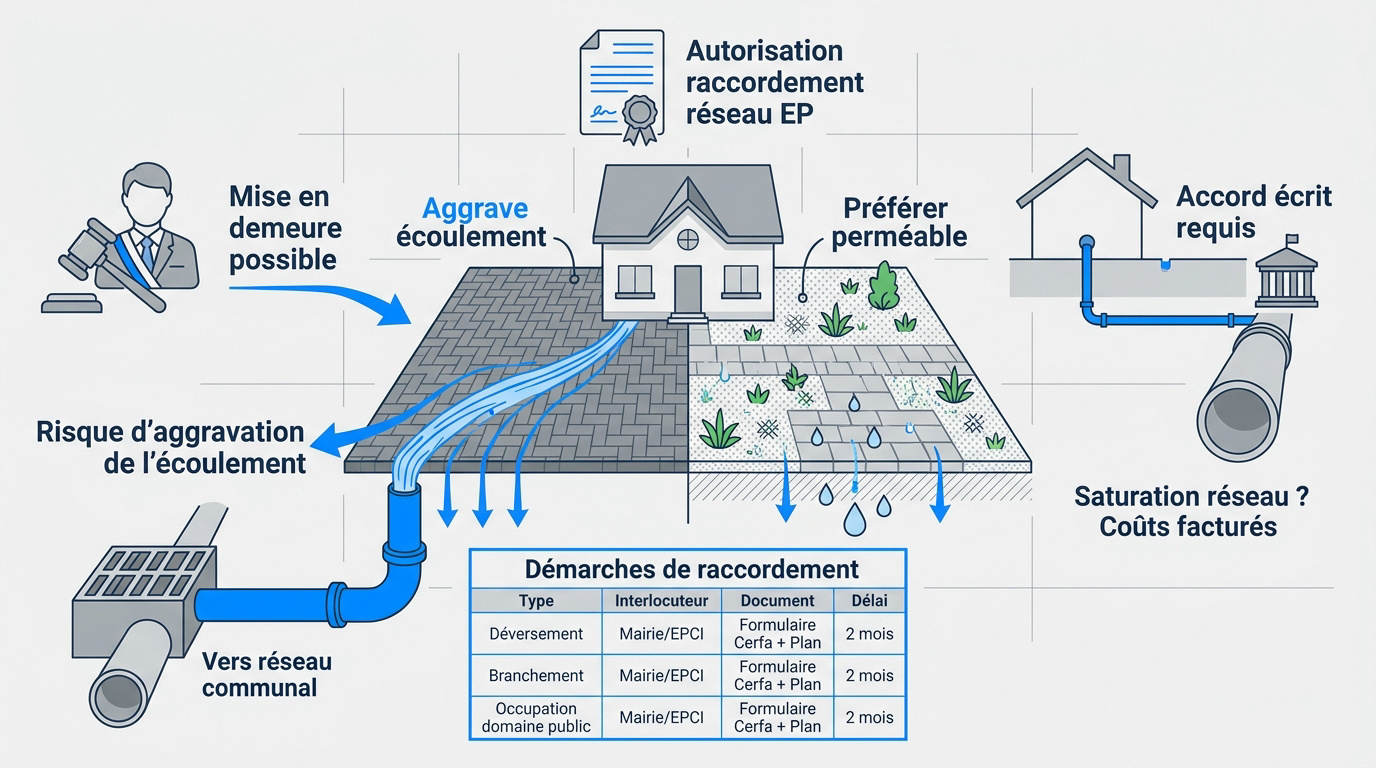 Aménagement de sol perméable pour gestion des eaux pluviales