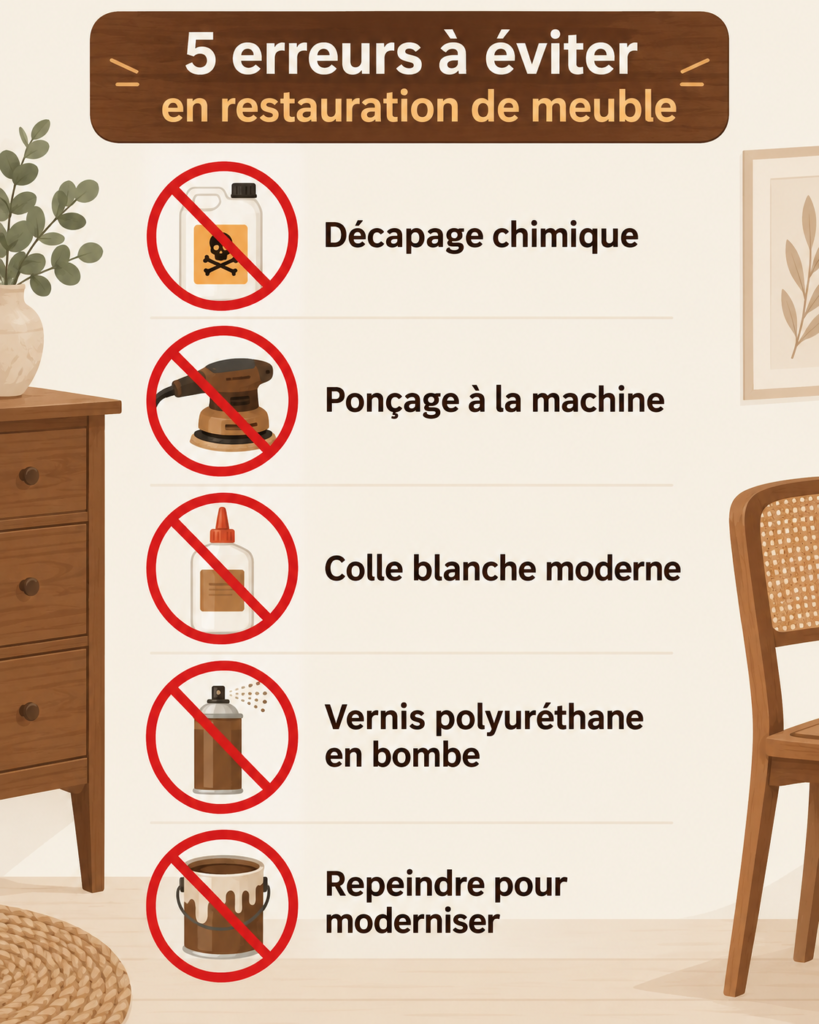Les 5 gestes qui ruinent un meuble ancien