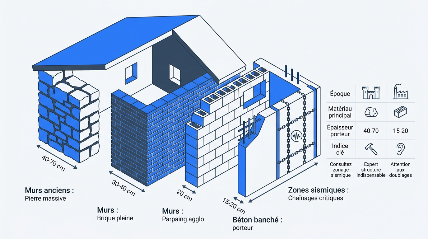 Analyse comparative des structures de murs porteurs selon les époques de construction