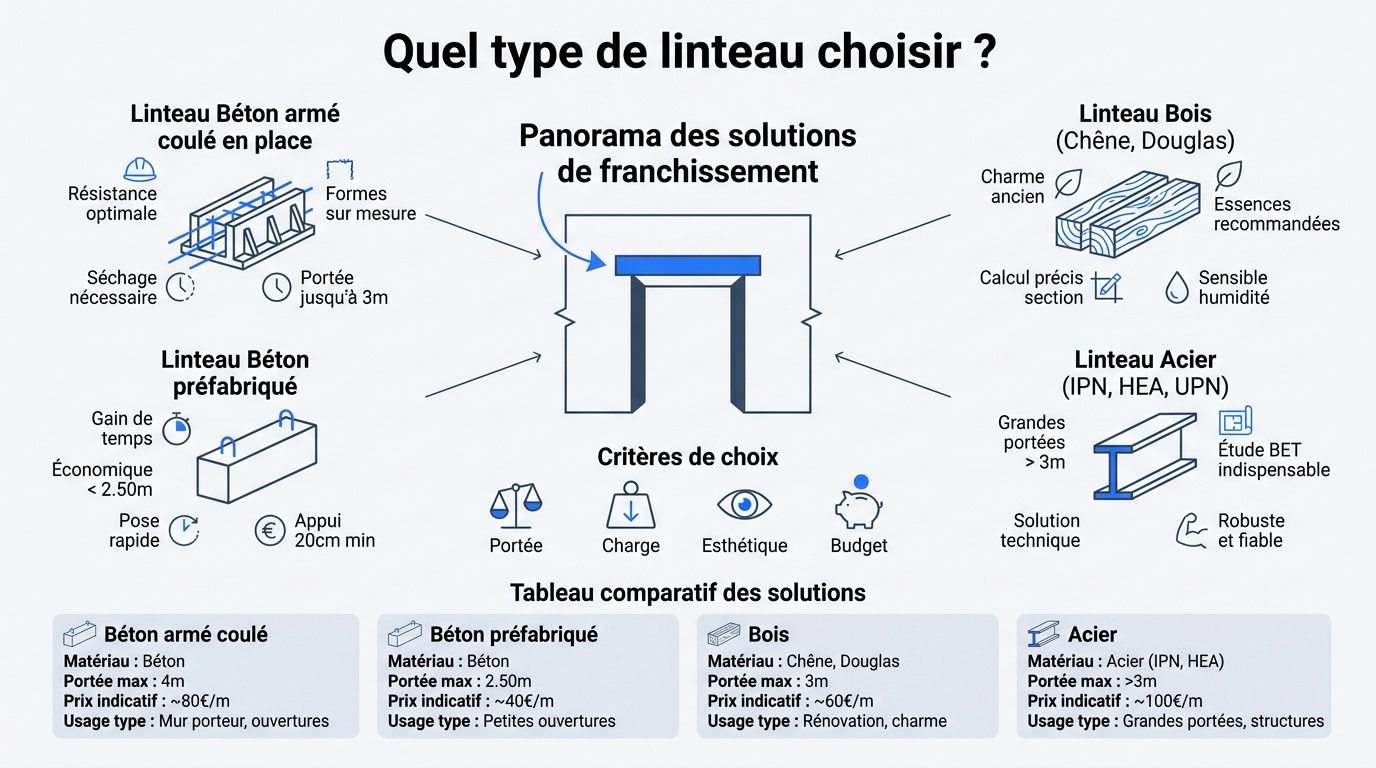 Comparatif technique des différents types de linteaux pour ouvertures de murs porteurs