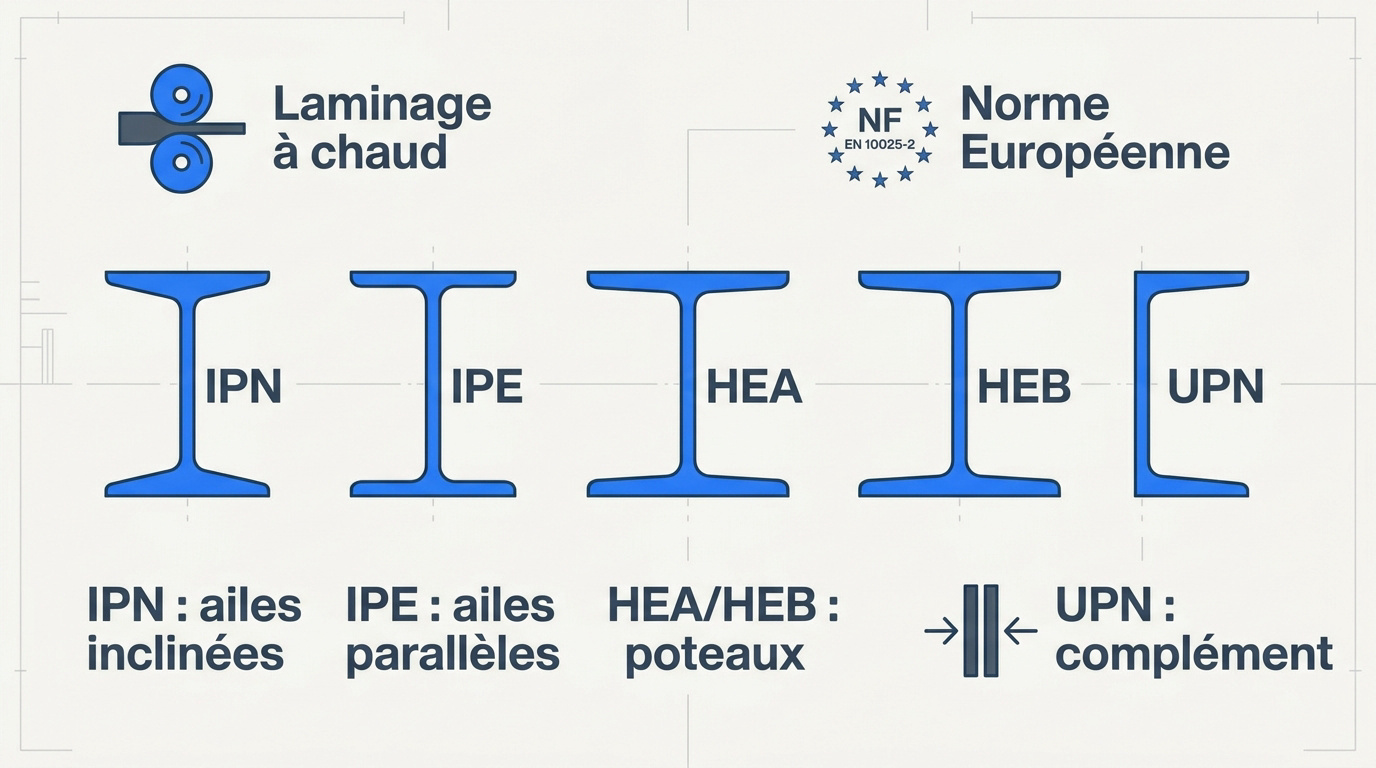 Comparaison des sections d'acier IPN, IPE et HEA pour la construction structurelle